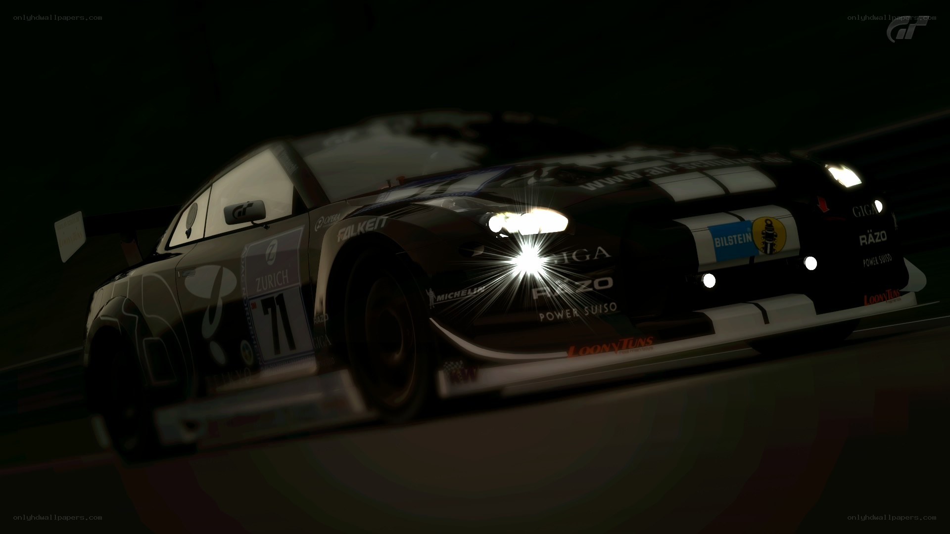 racing car at night