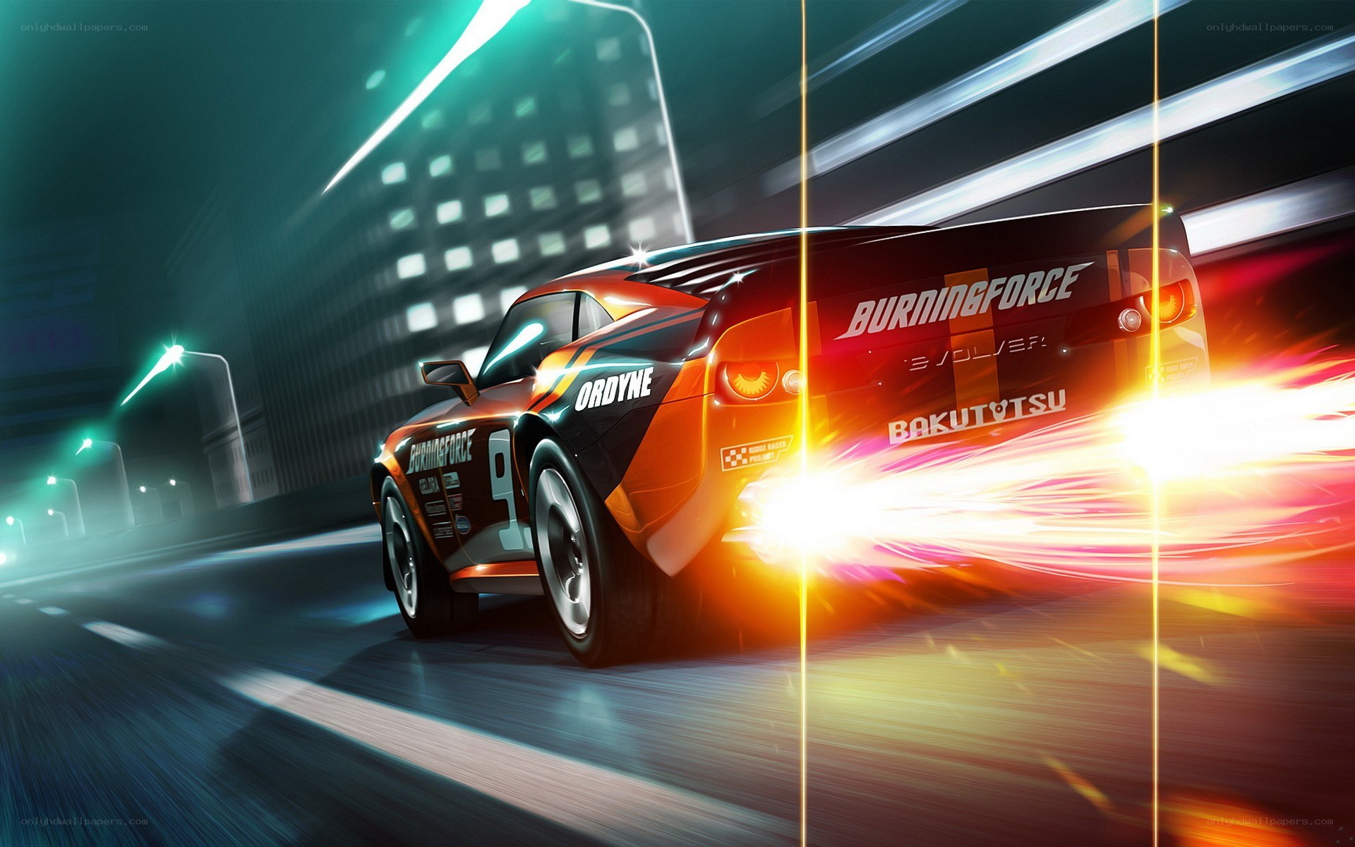 racing car at night