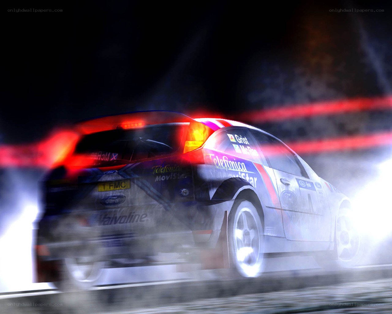 racing car at night