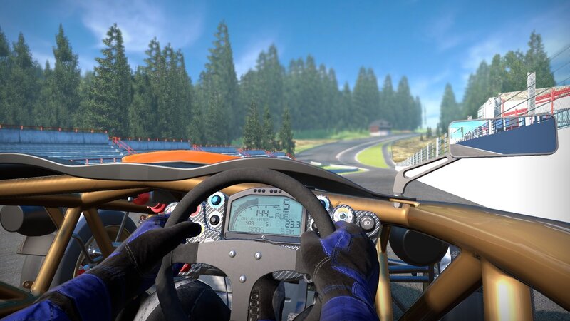 Racing Car Cockpit — Blue, Focused, Afternoon, 3d Render