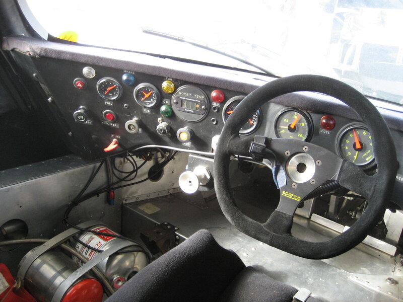 racing car cockpit interior