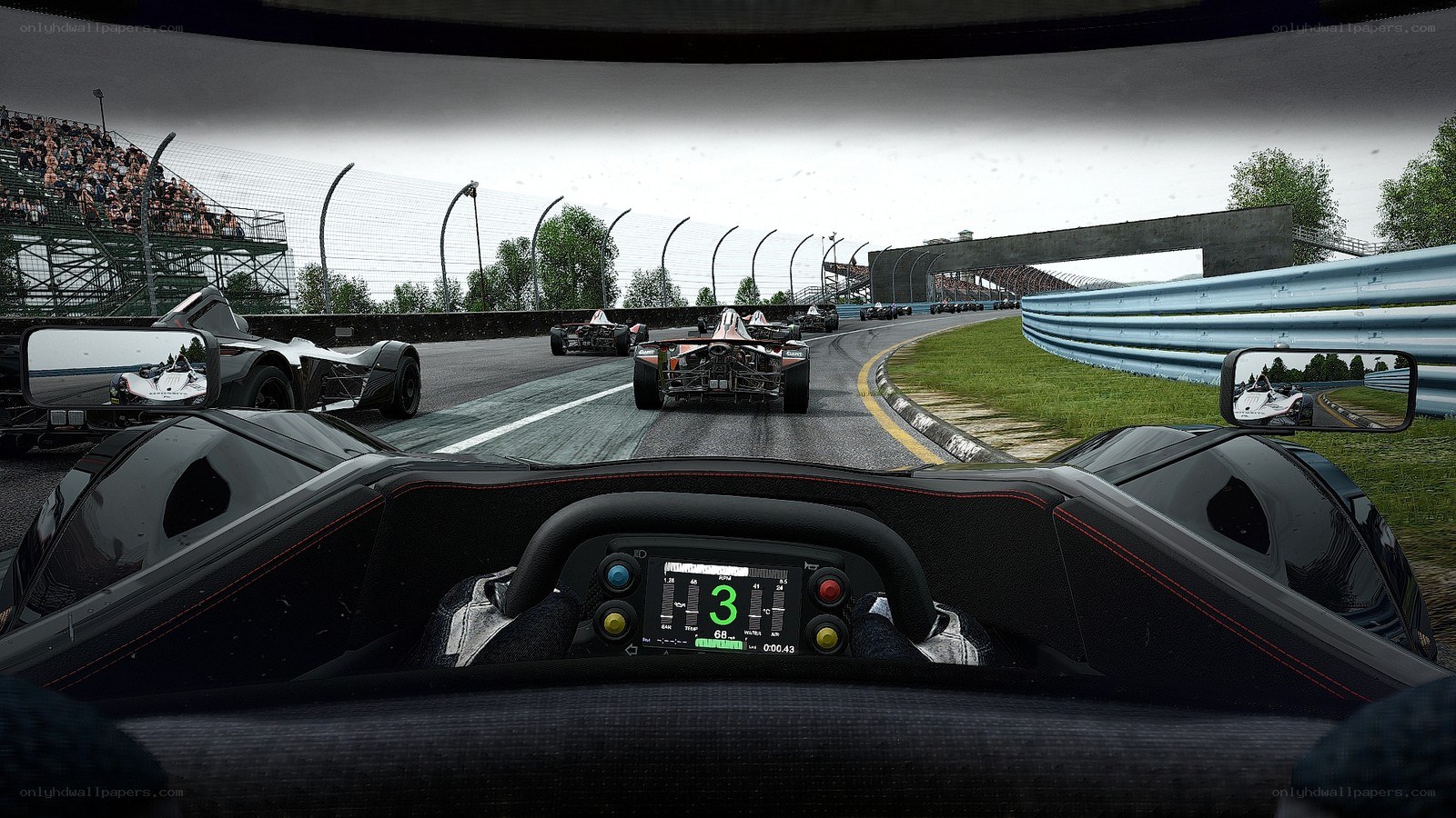 racing car cockpit view