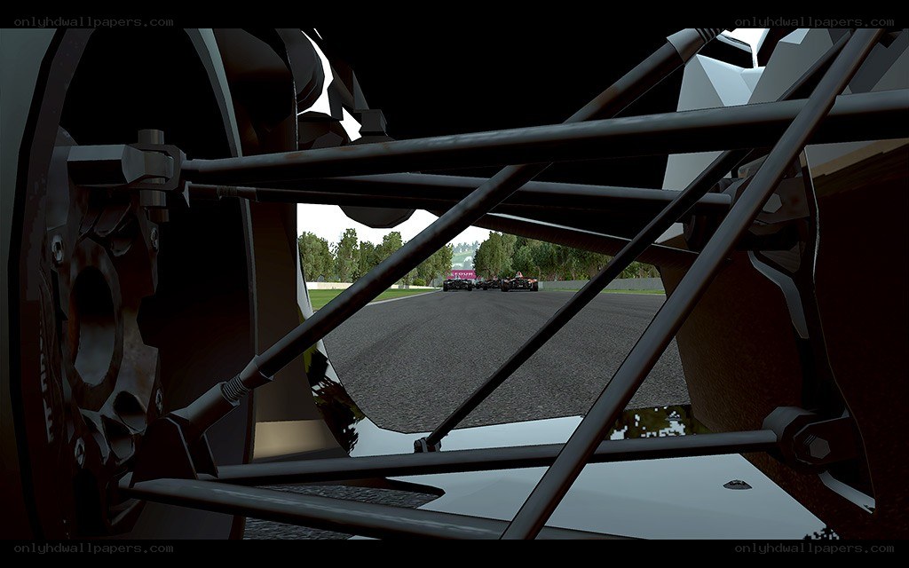 racing car cockpit view
