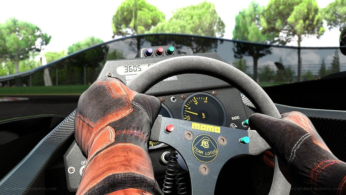 racing car cockpit view