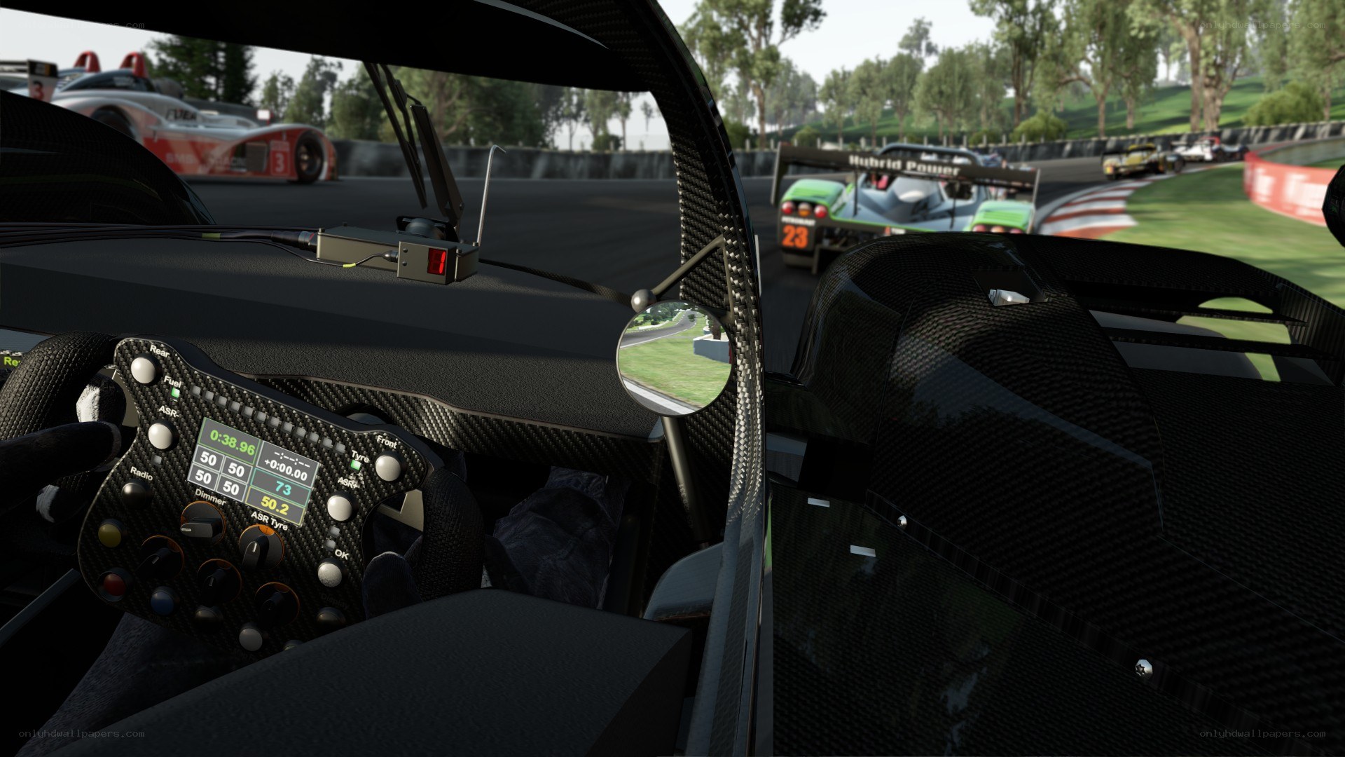 racing car cockpit view