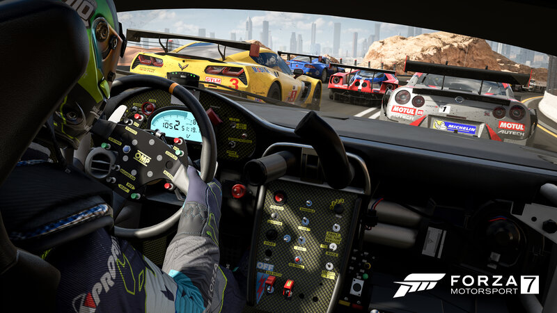 Racing Car Cockpit View — Black, Competitive
