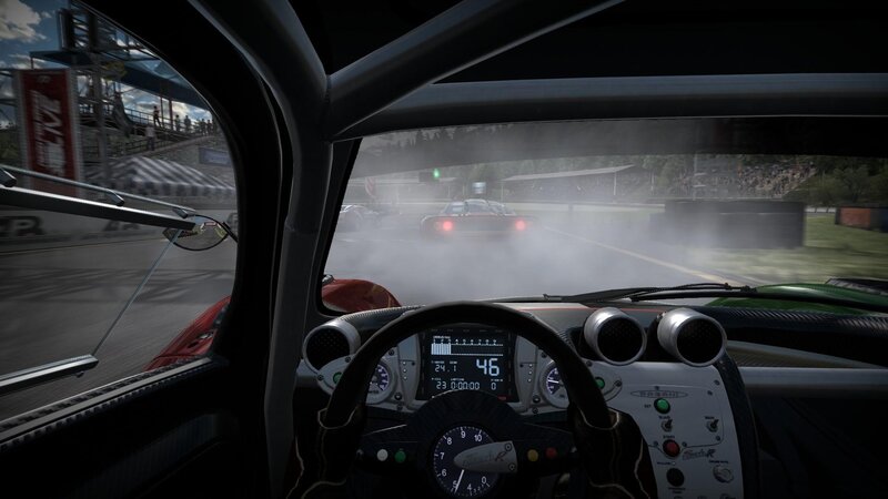 Racing Car Cockpit View — Black, Intense, Afternoon, 3d Render