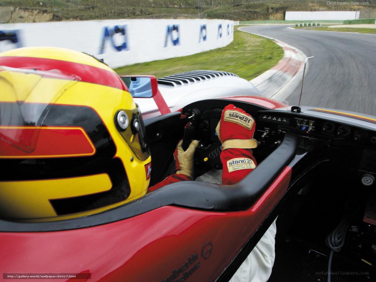 racing car cockpit view