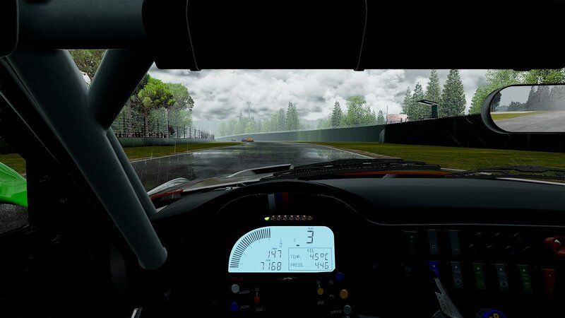 Racing Car Dashboard — Black, Rainy