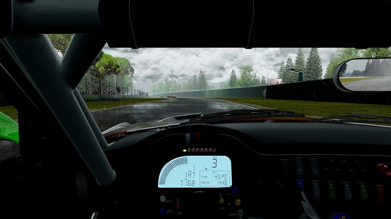 racing car dashboard view