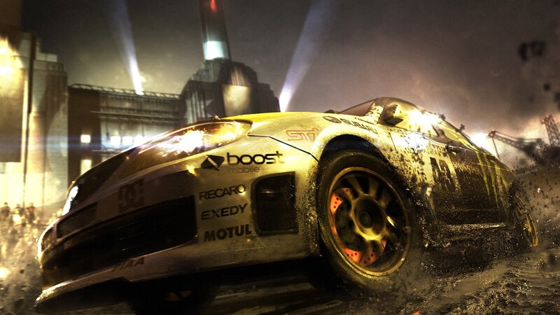 racing car drifting at night