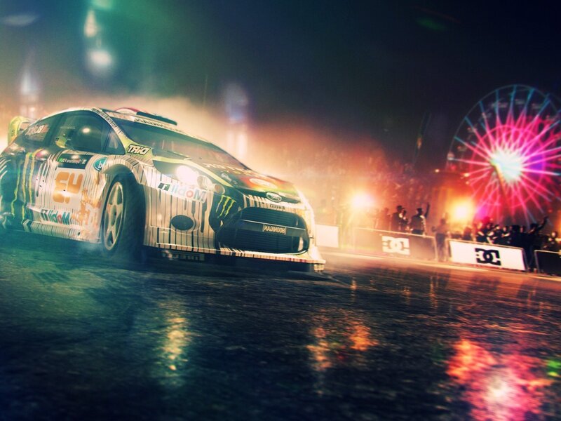 Racing Car Drifting — Black, Dramatic, Night, 3d Render