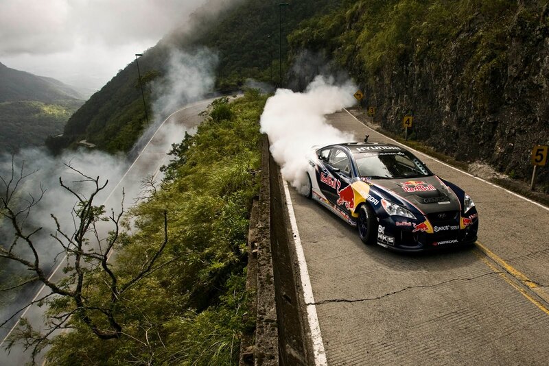 Racing Car Drifting — Black, Dramatic