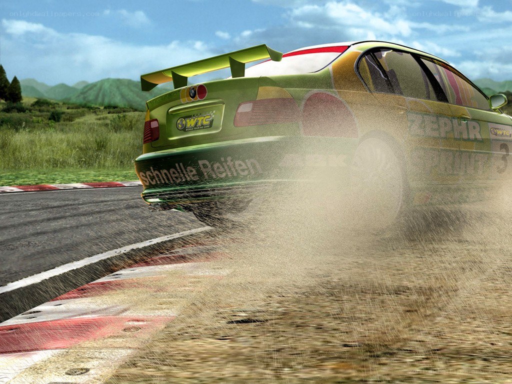 racing car drifting on track