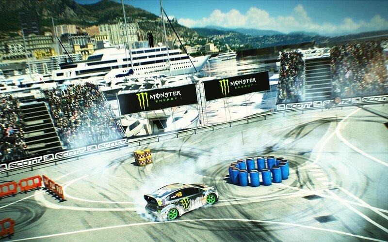 racing car drifting on track