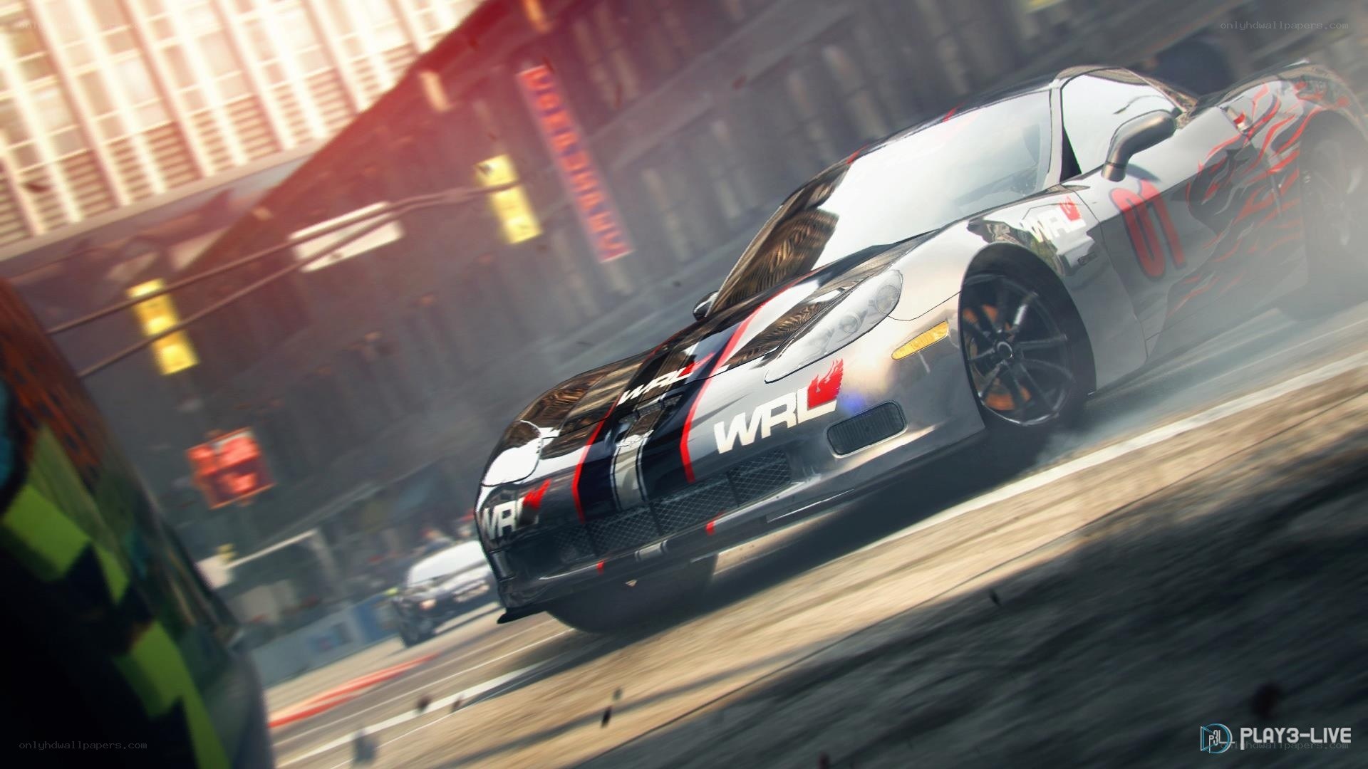 racing car in city drift