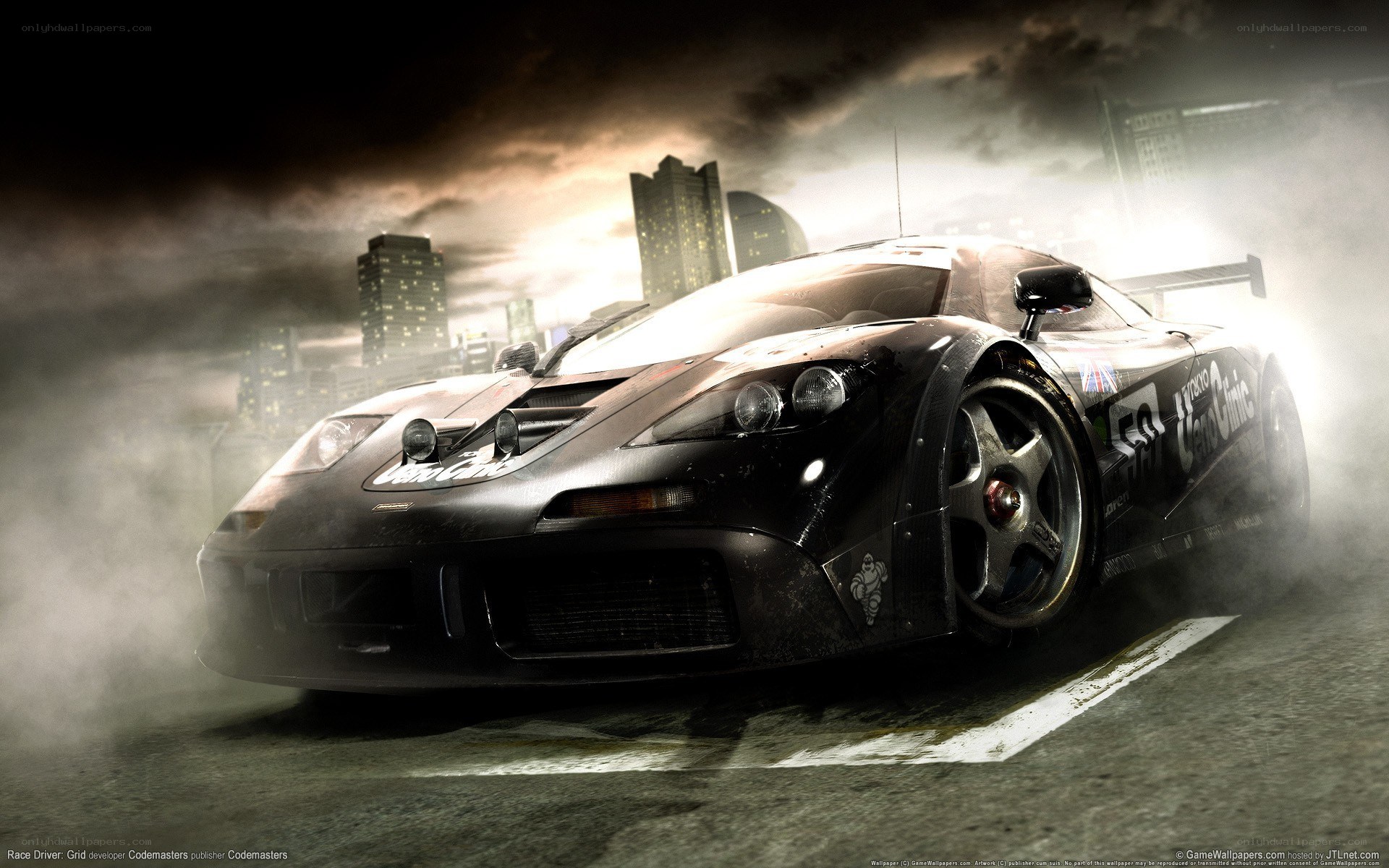 racing car in city