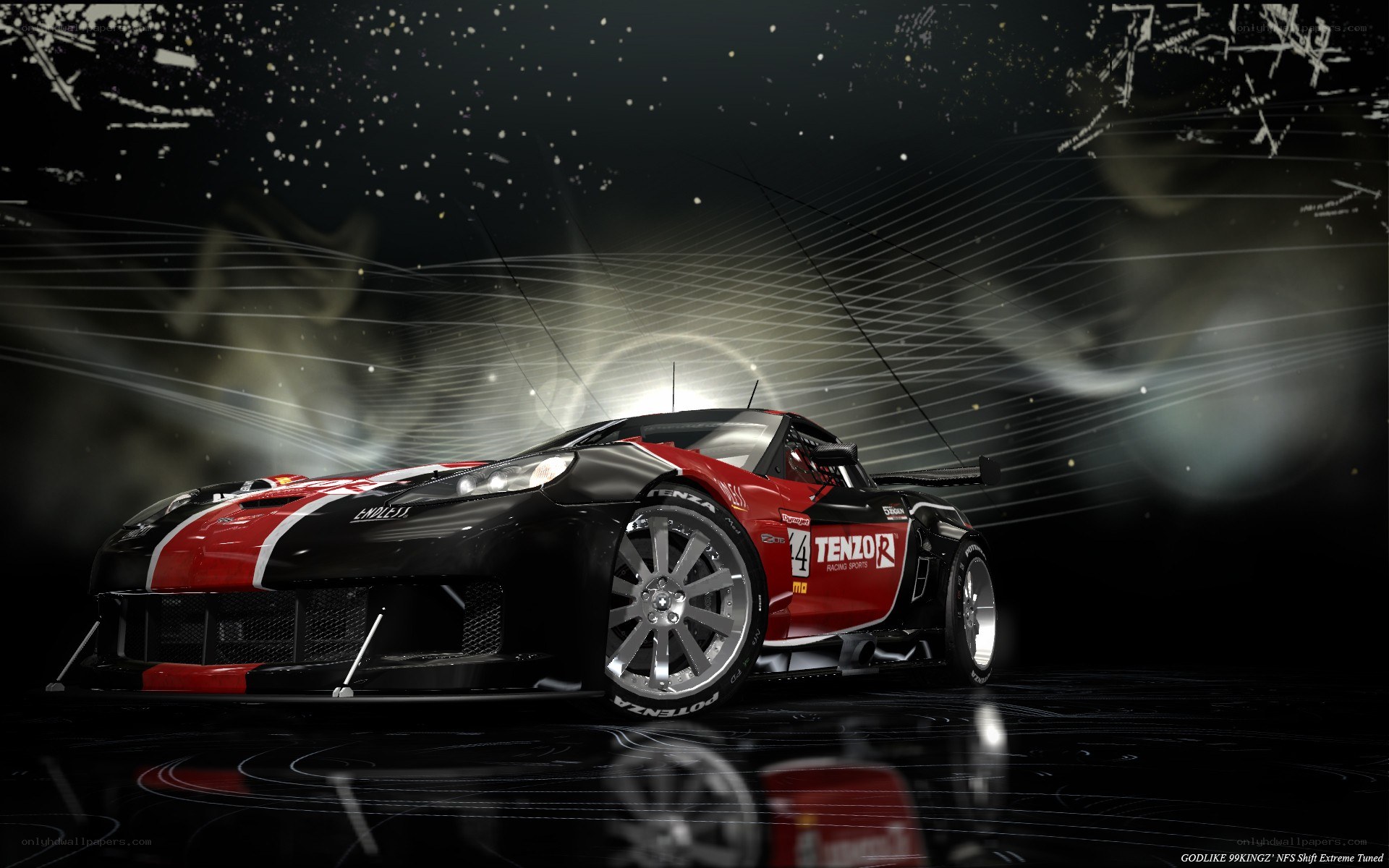 racing car in dark setting