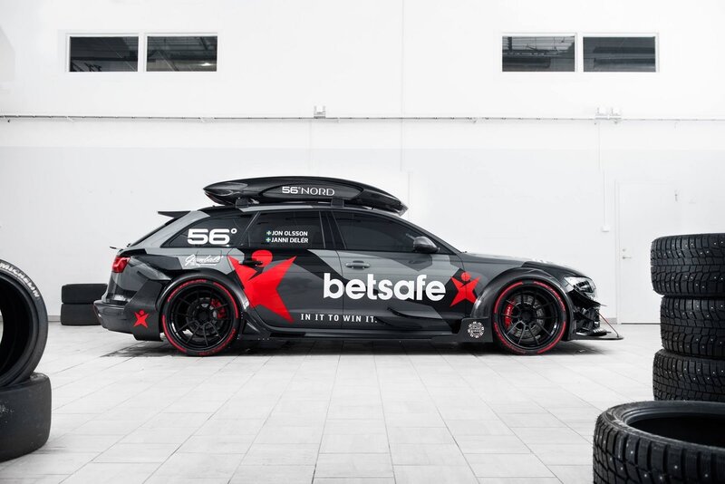 Racing Car in Garage — Black, Neutral