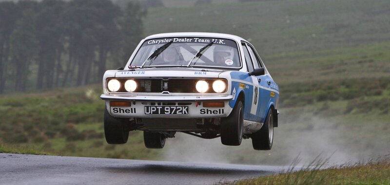 Racing Car in Mid-air — Blue