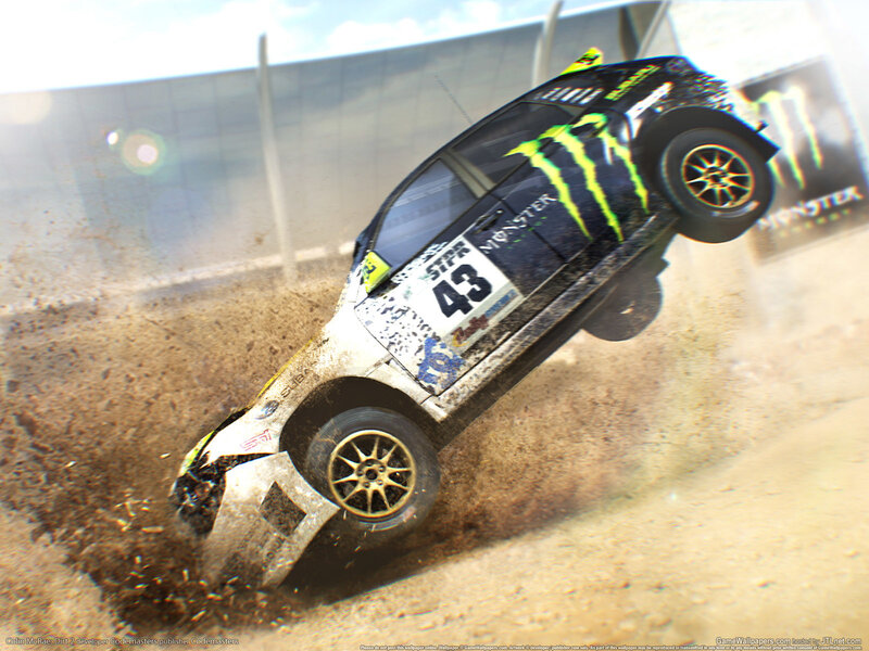 Racing Car in Mid-air