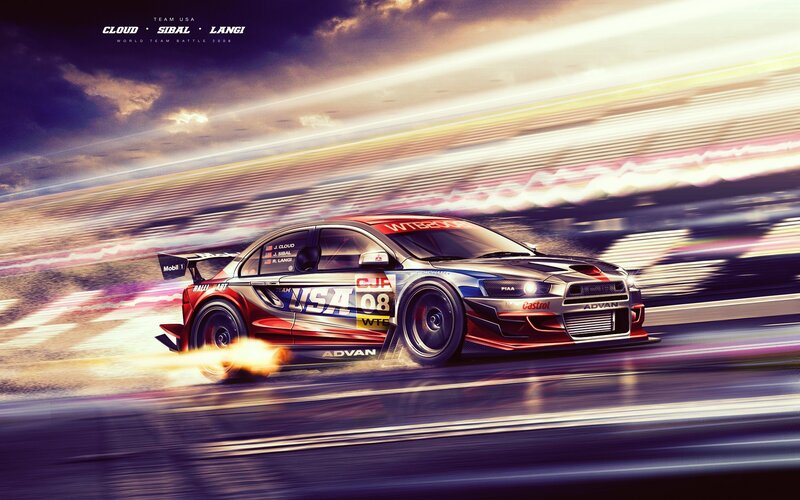 racing car in motion