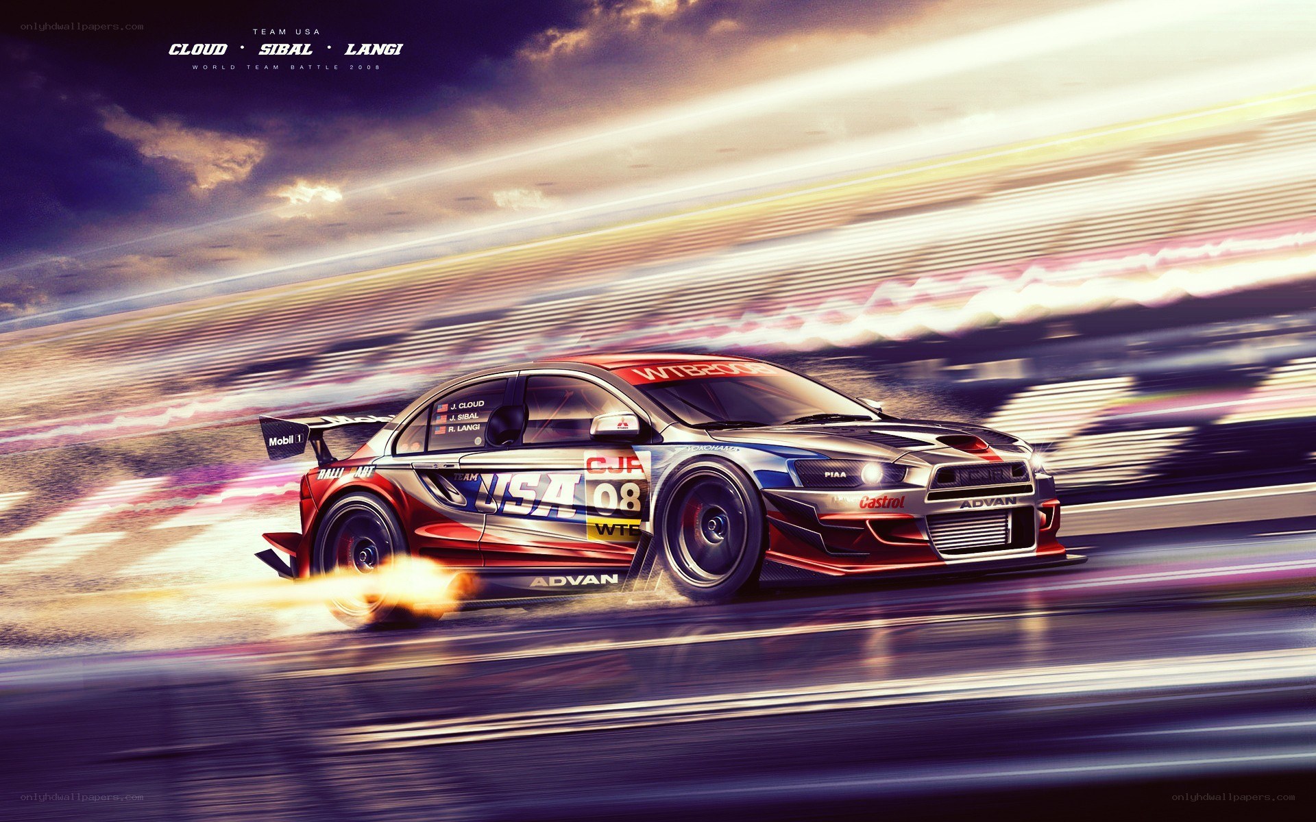 racing car in motion