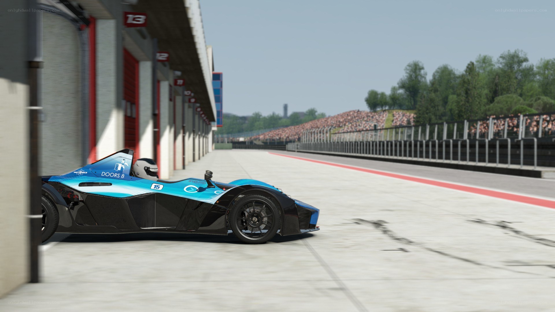 racing car in pit lane
