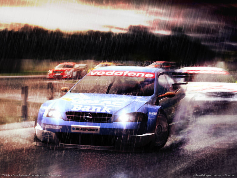 racing car in rain