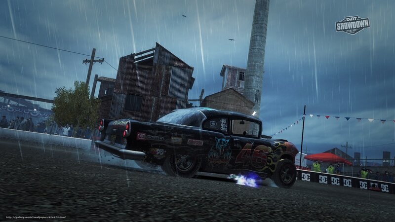 racing car in rain