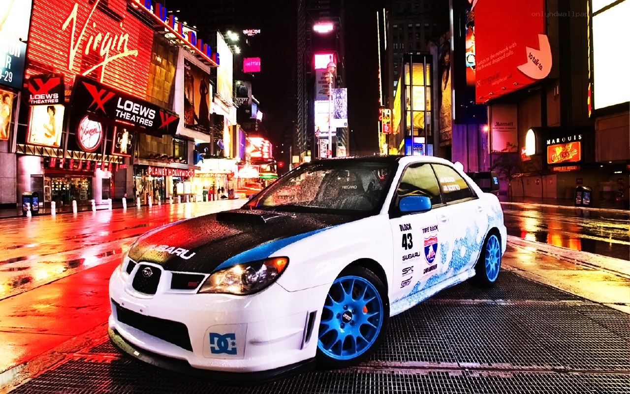 racing car in times square