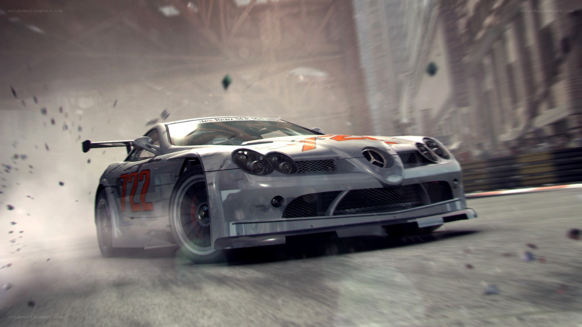 racing car in urban crash