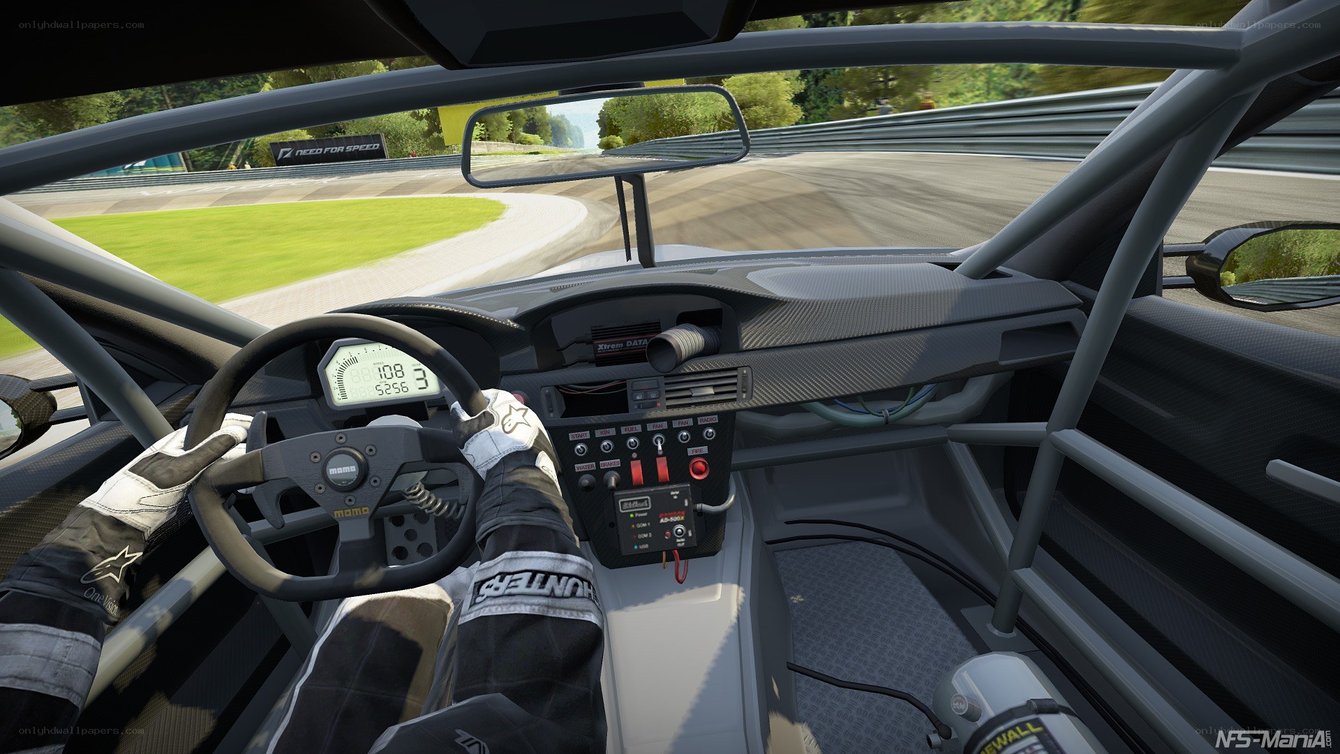 racing car interior view