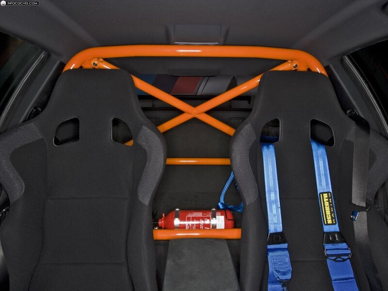 racing car interior with roll cage