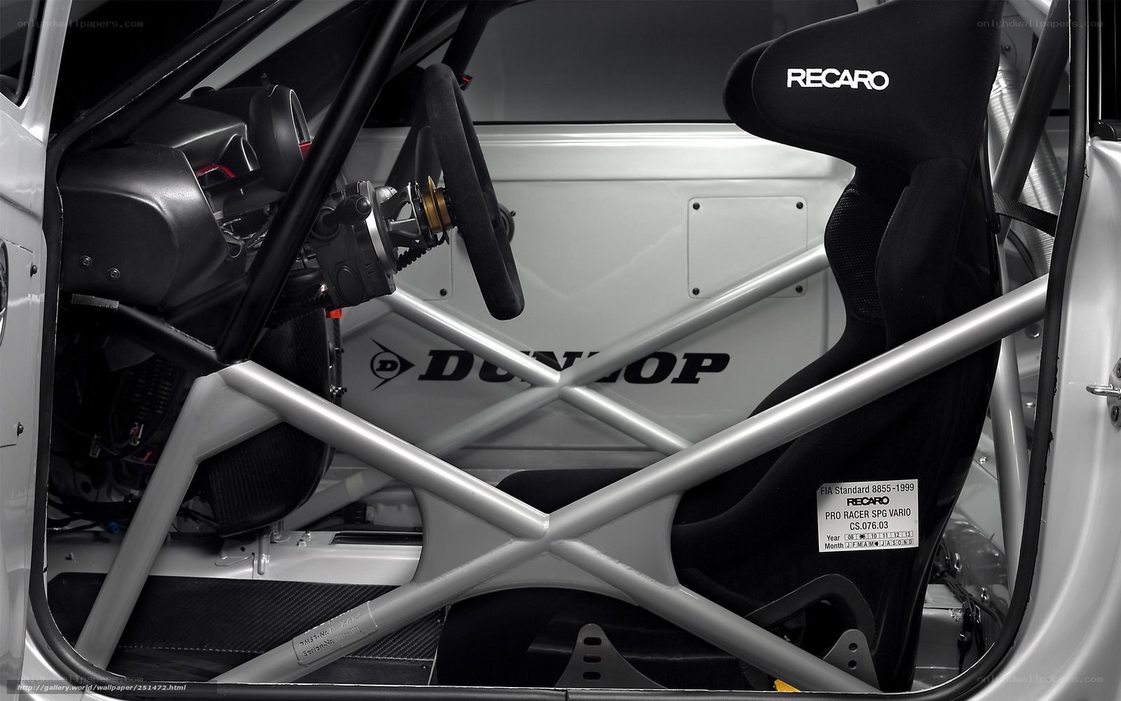 racing car interior with roll cage