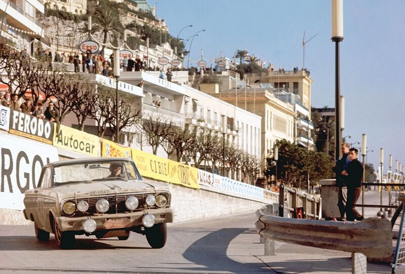 Racing car on a city street