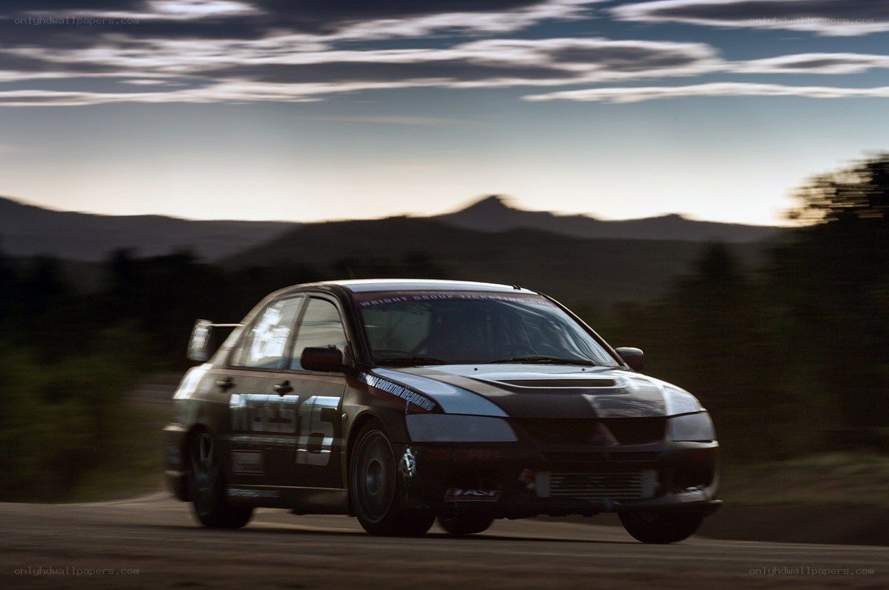 racing car on a mountain road