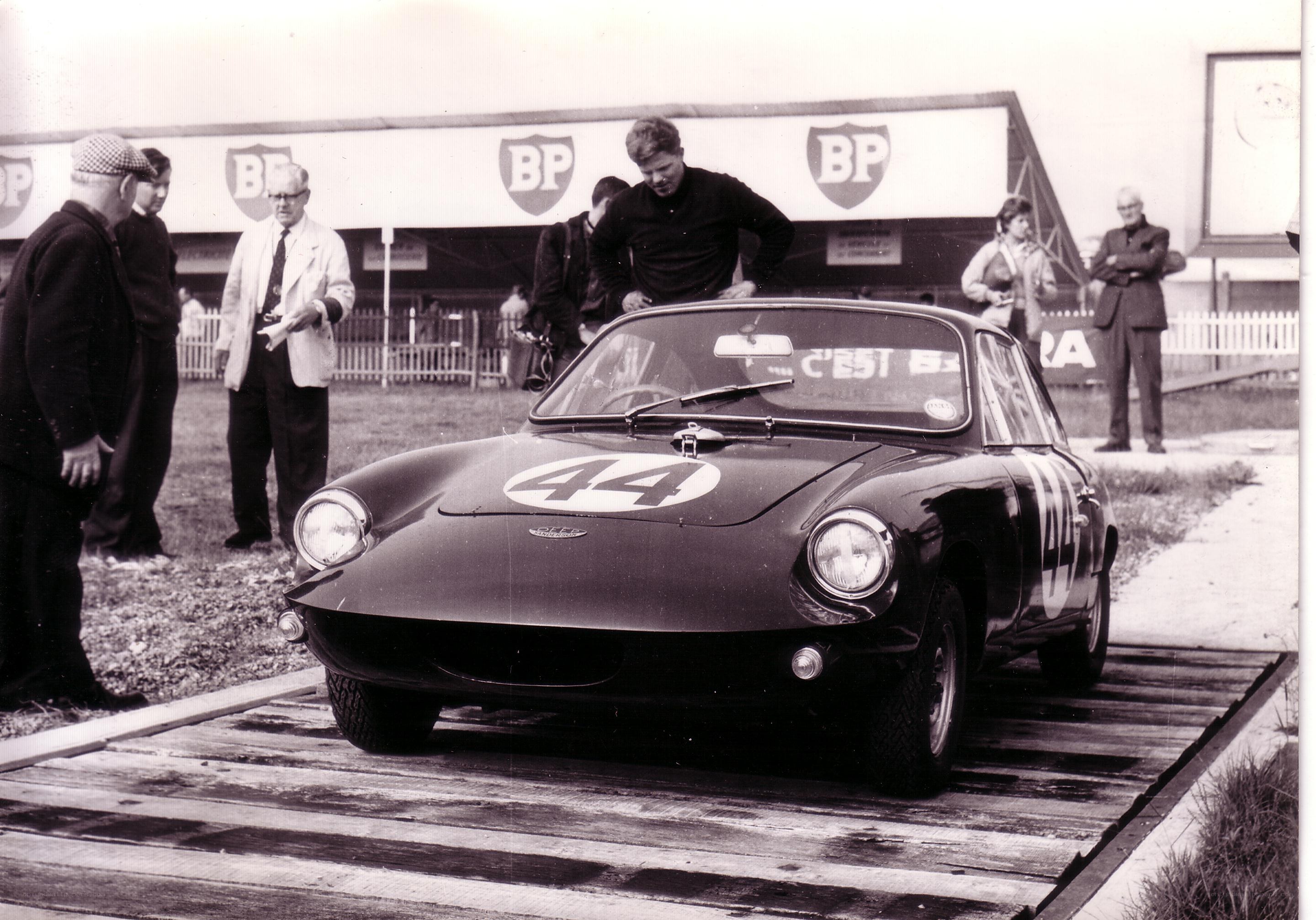 Racing car on a ramp