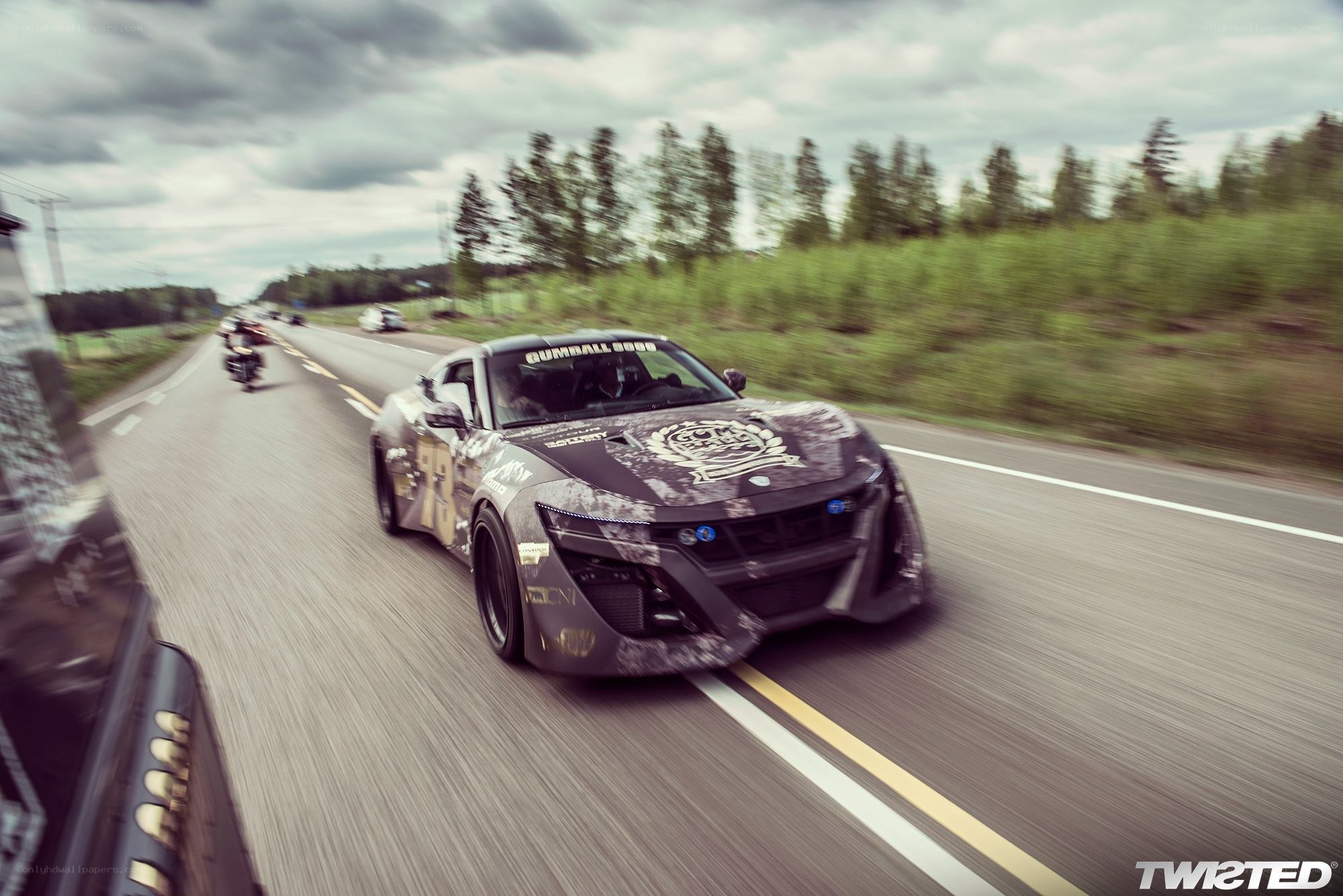 racing car on a road