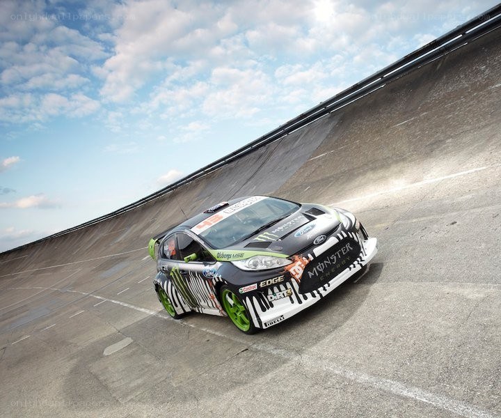 racing car on a steep track