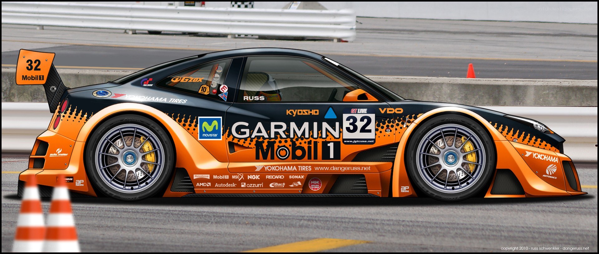racing car on a track