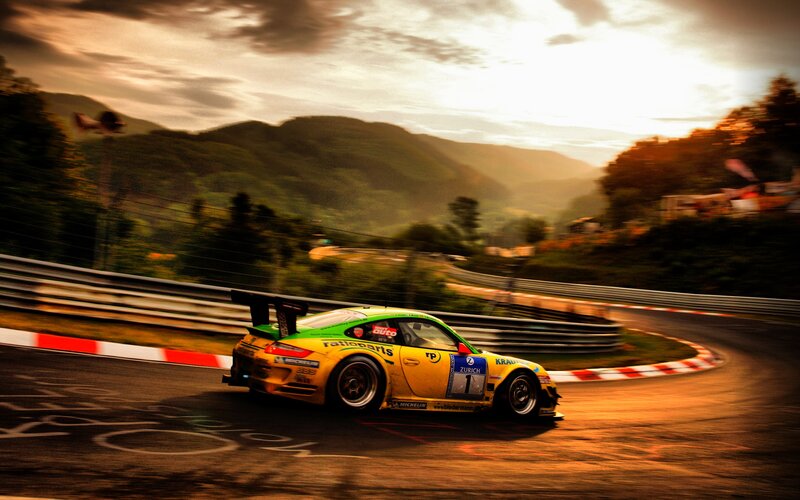 racing car on a track