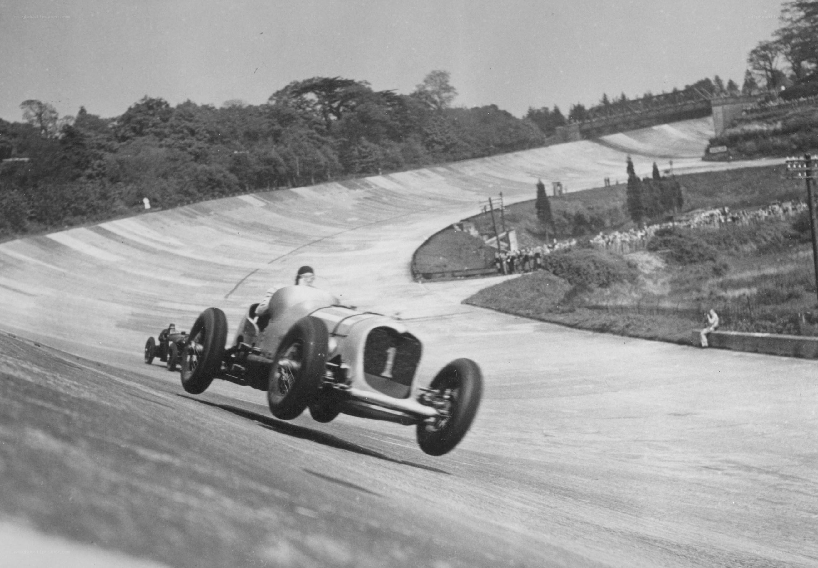 Racing car on a track