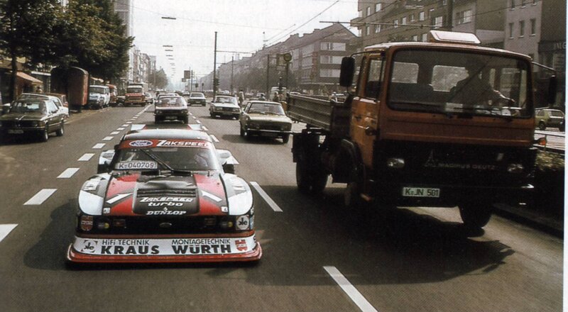 racing car on city street