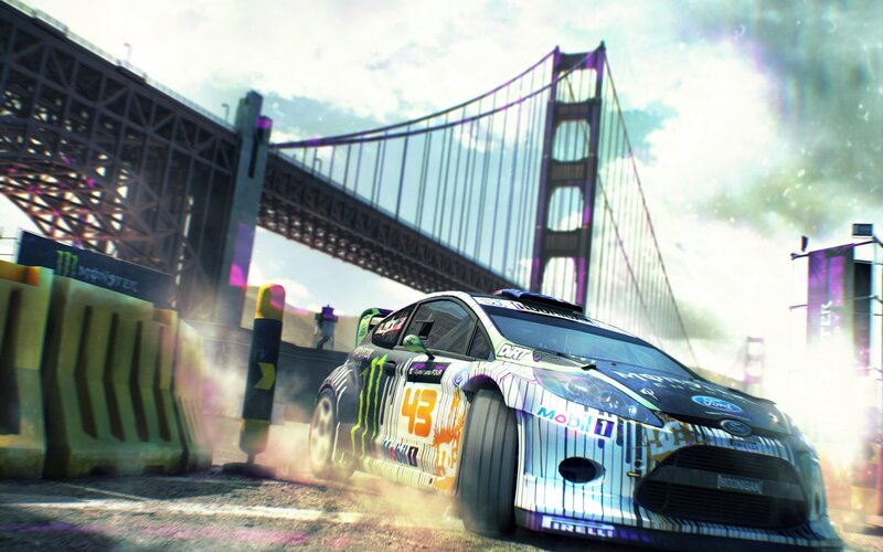 racing car on city street