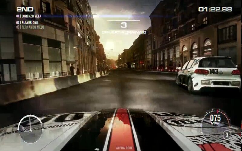Racing Car on City Street — Black