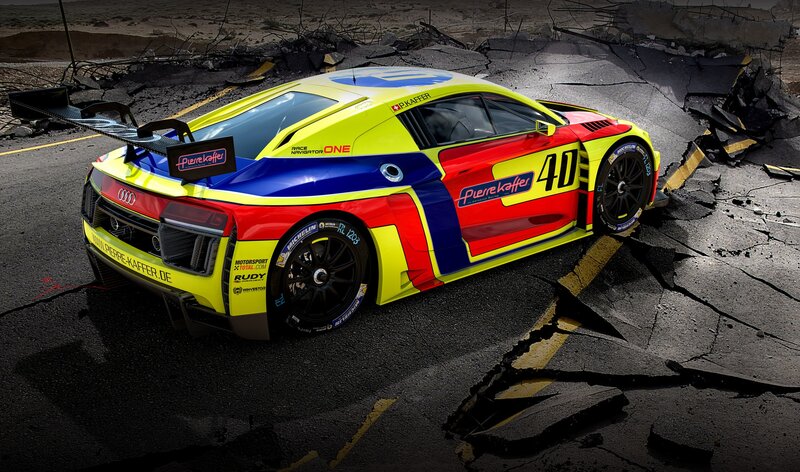 Racing Car on Cracked Road