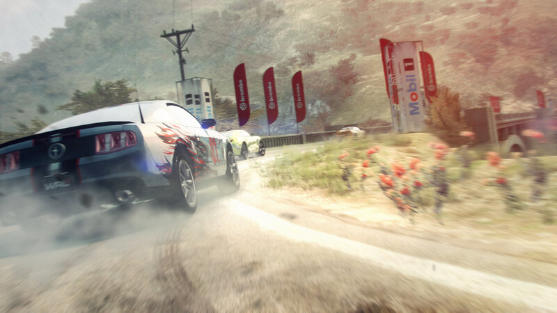 Racing Car on Dirt Road — Gray