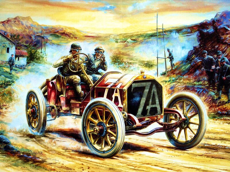 Racing Car on Dirt Road — Yellow