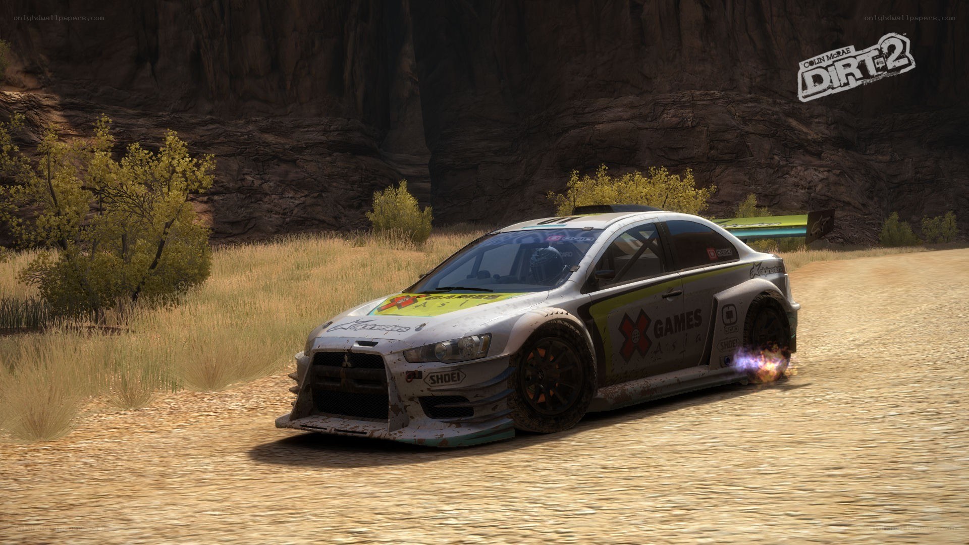 racing car on dirt track